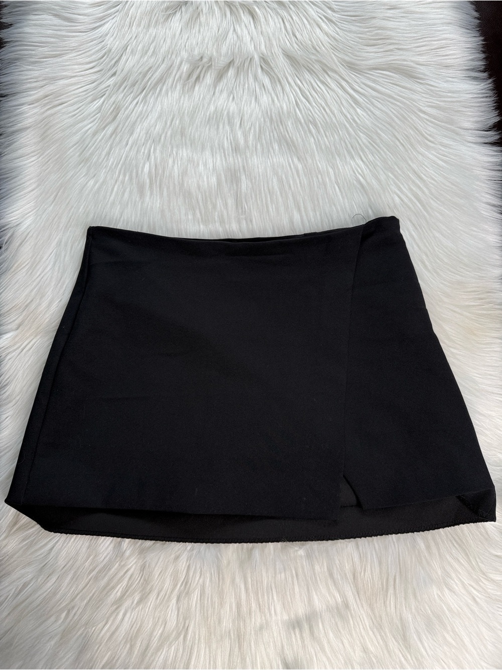 Zara Black Faux Wrap Mini Skort